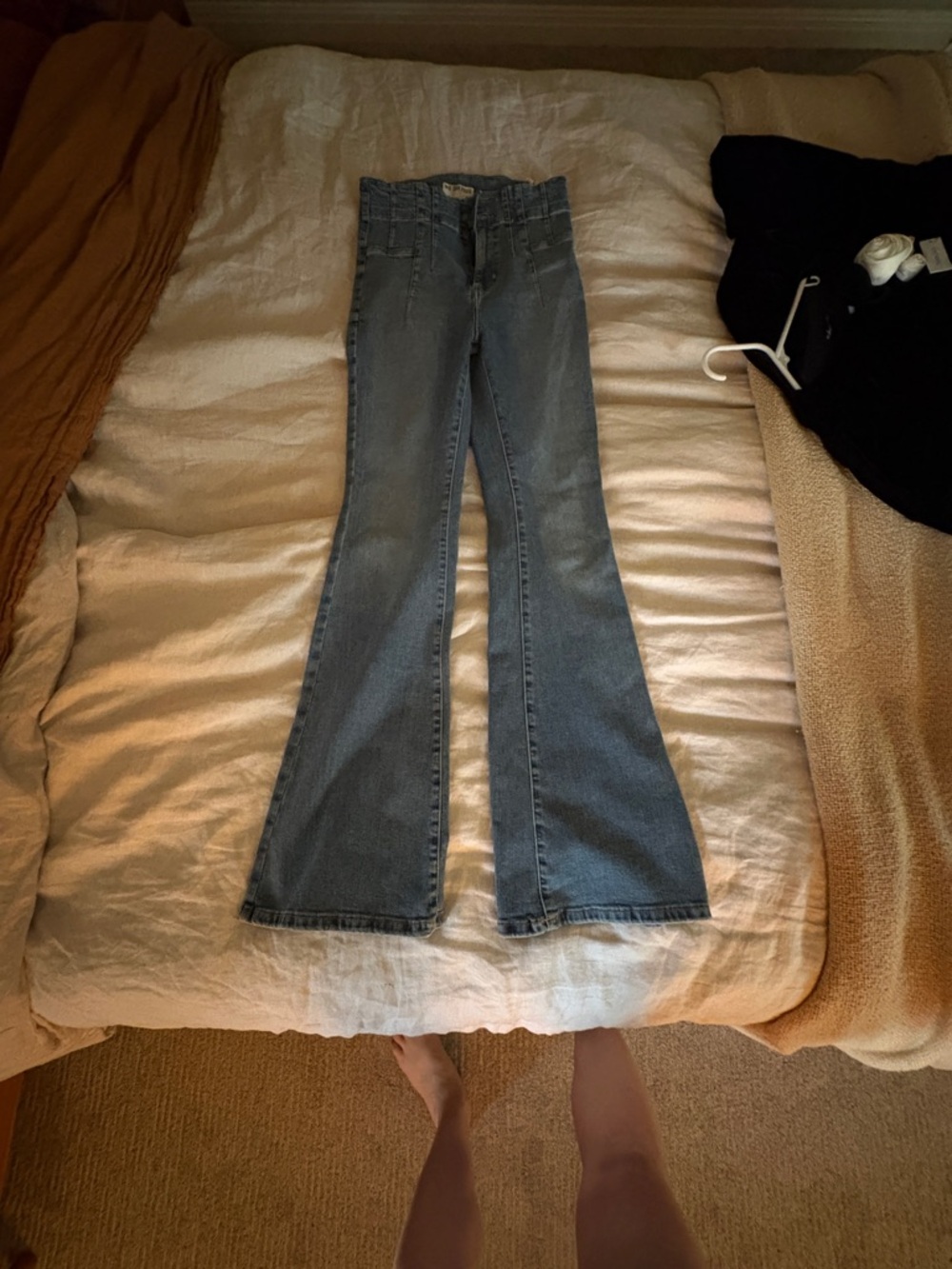 We The Free Light Blue High-Rise Flare Jeans